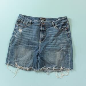 Judy Blue High Rise Dark Wash Cutoff Denim Shorts Size 2XL